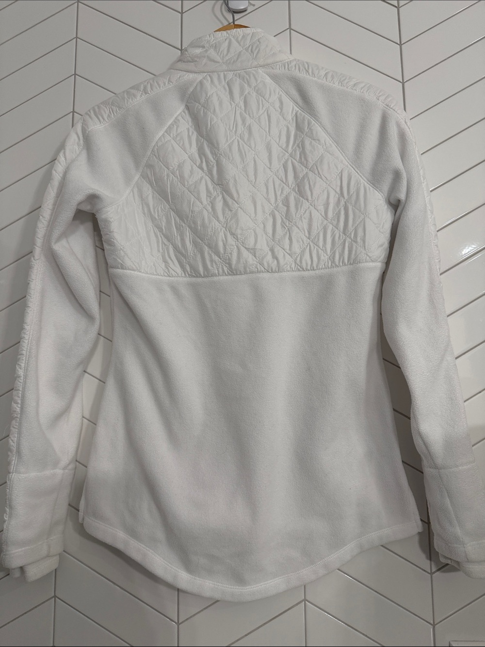 Athleta white mixed-media half-zip pullover in women’s size XS - Picture 9 of 11